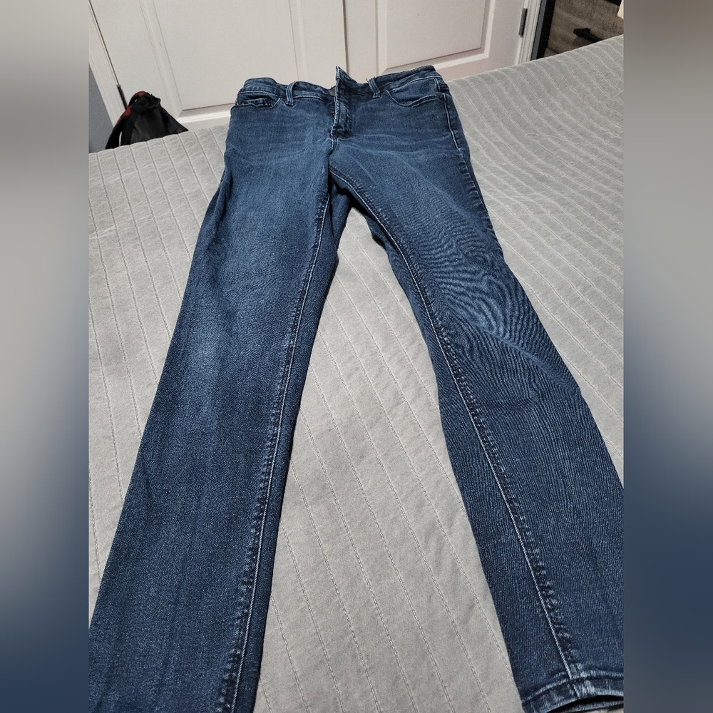 old navy rockstar super skinny dark blue high rise jeans